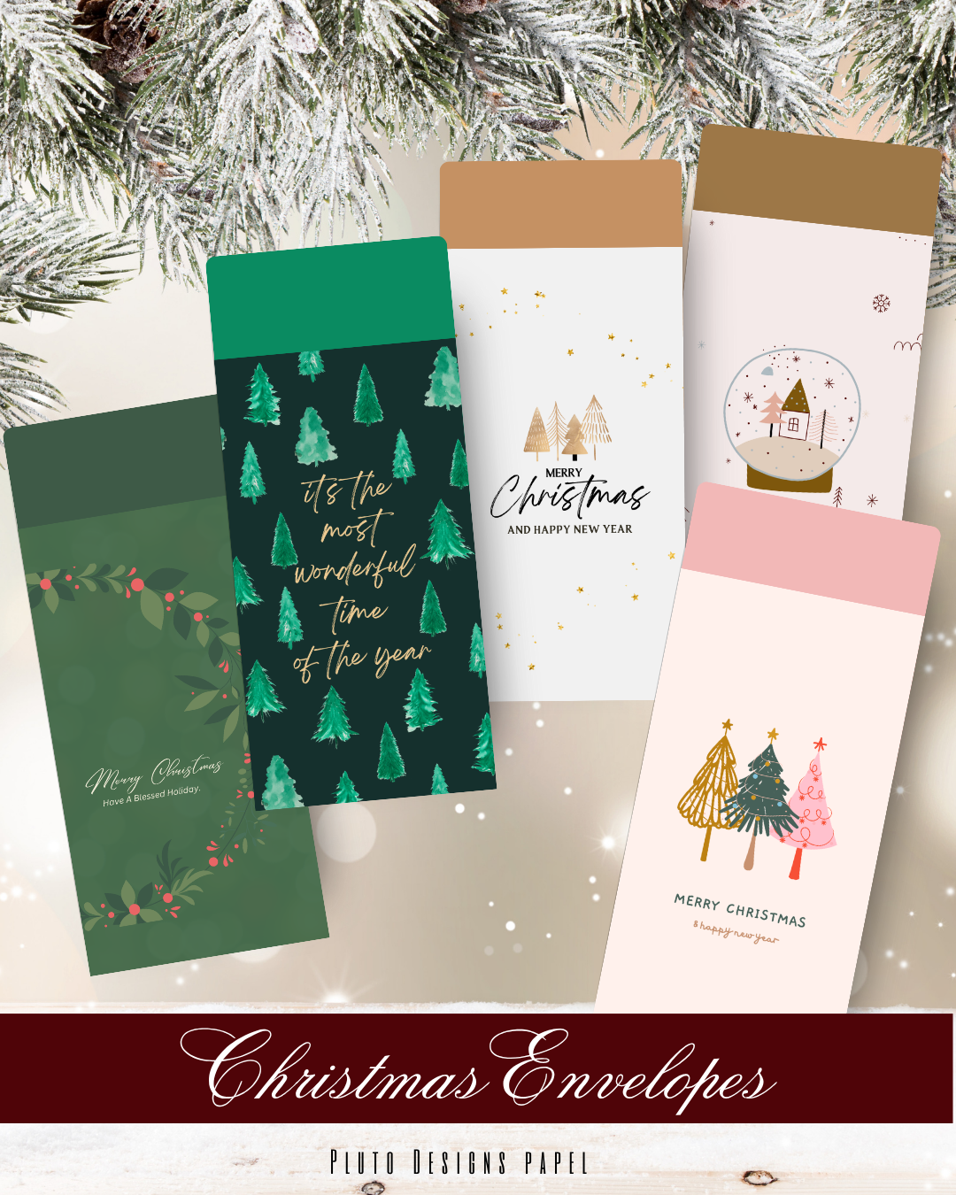 Money Envelope Holiday Christmas Theme 3