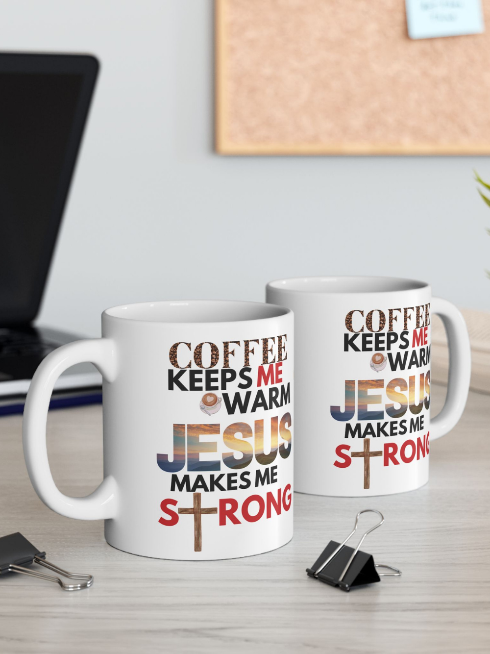 Jesus Makes Me Stronger Christian Coffee Chocolate Faith Ceramic Mug, (11oz, 15oz)