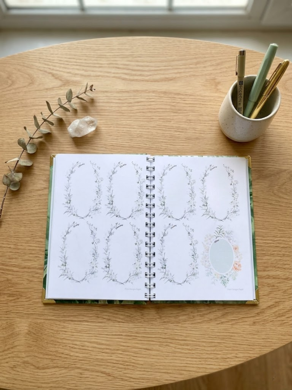 Green Garden Undated A5 Planner | Nature-Inspired Weekly & Monthly Planner by Pluto Designs Studio Papel