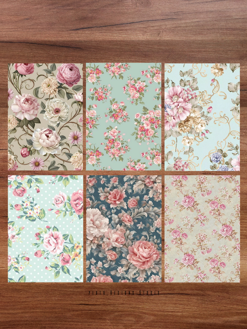 Designer Paper Pad – Vintage Florals and Swirls Theme Scrapbook Paper Set