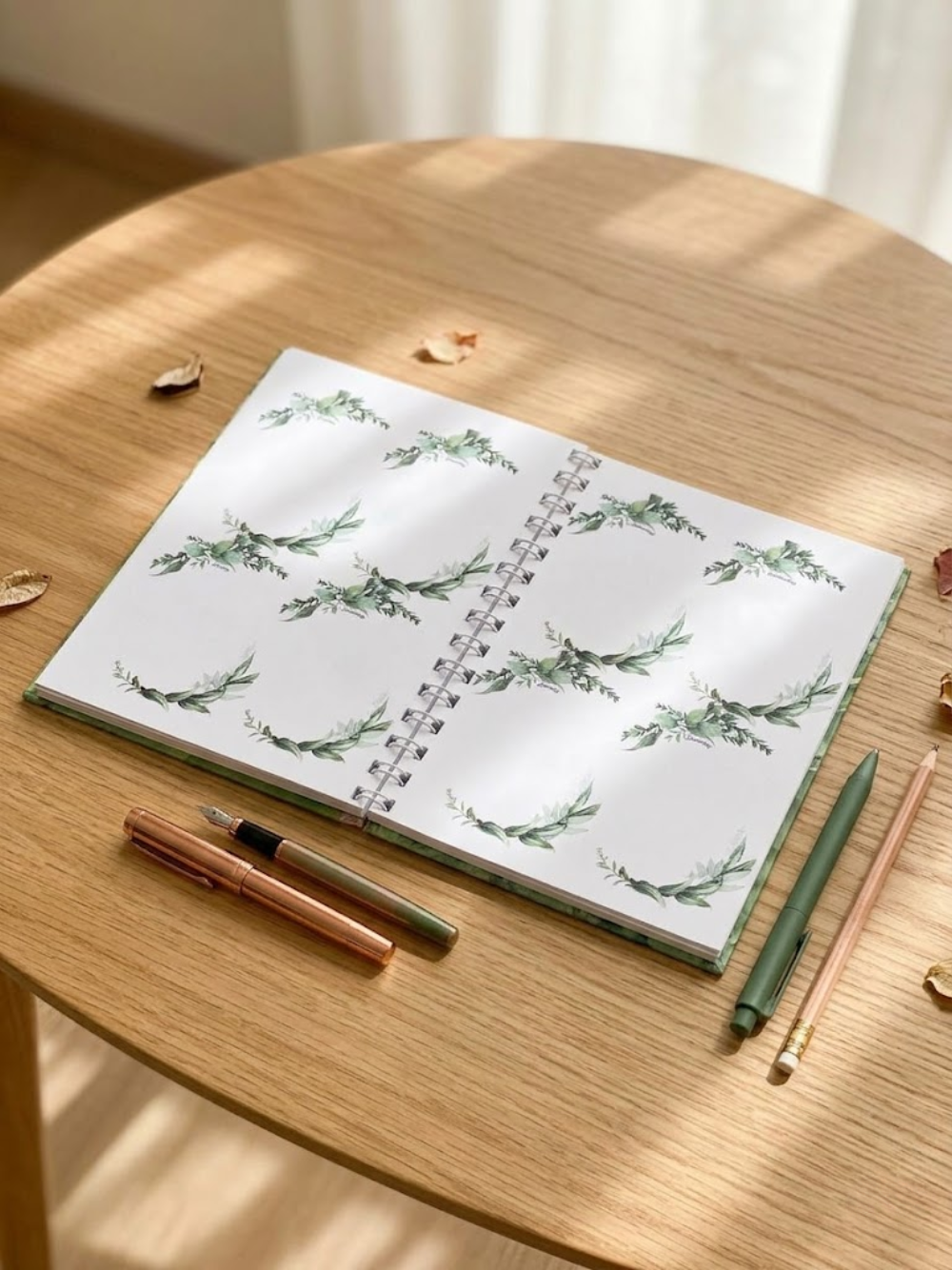 Green Garden Undated A5 Planner | Nature-Inspired Weekly & Monthly Planner by Pluto Designs Studio Papel