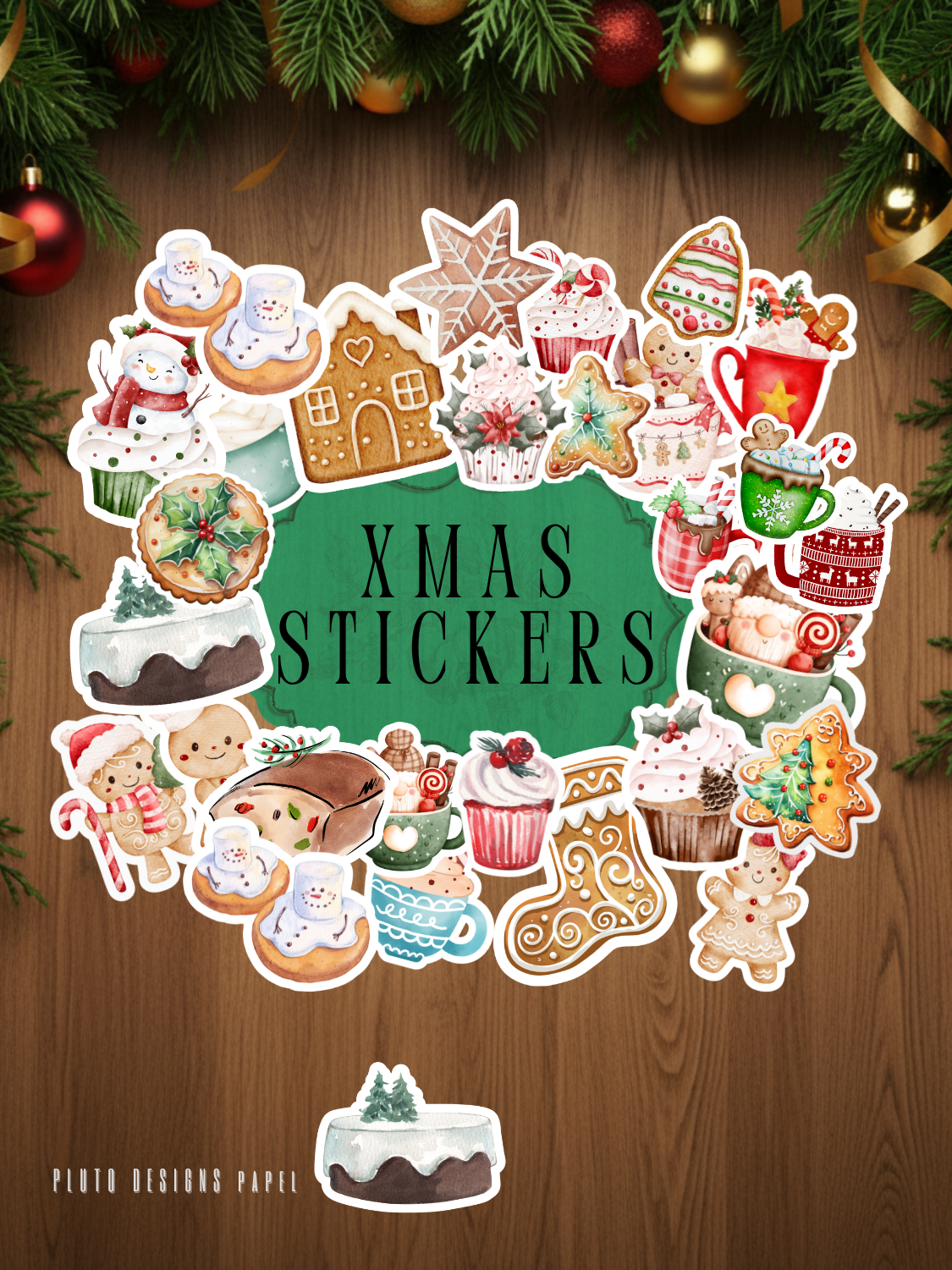 Christmas Holiday Sticker 38-pc Waterproof| Stickers set 4