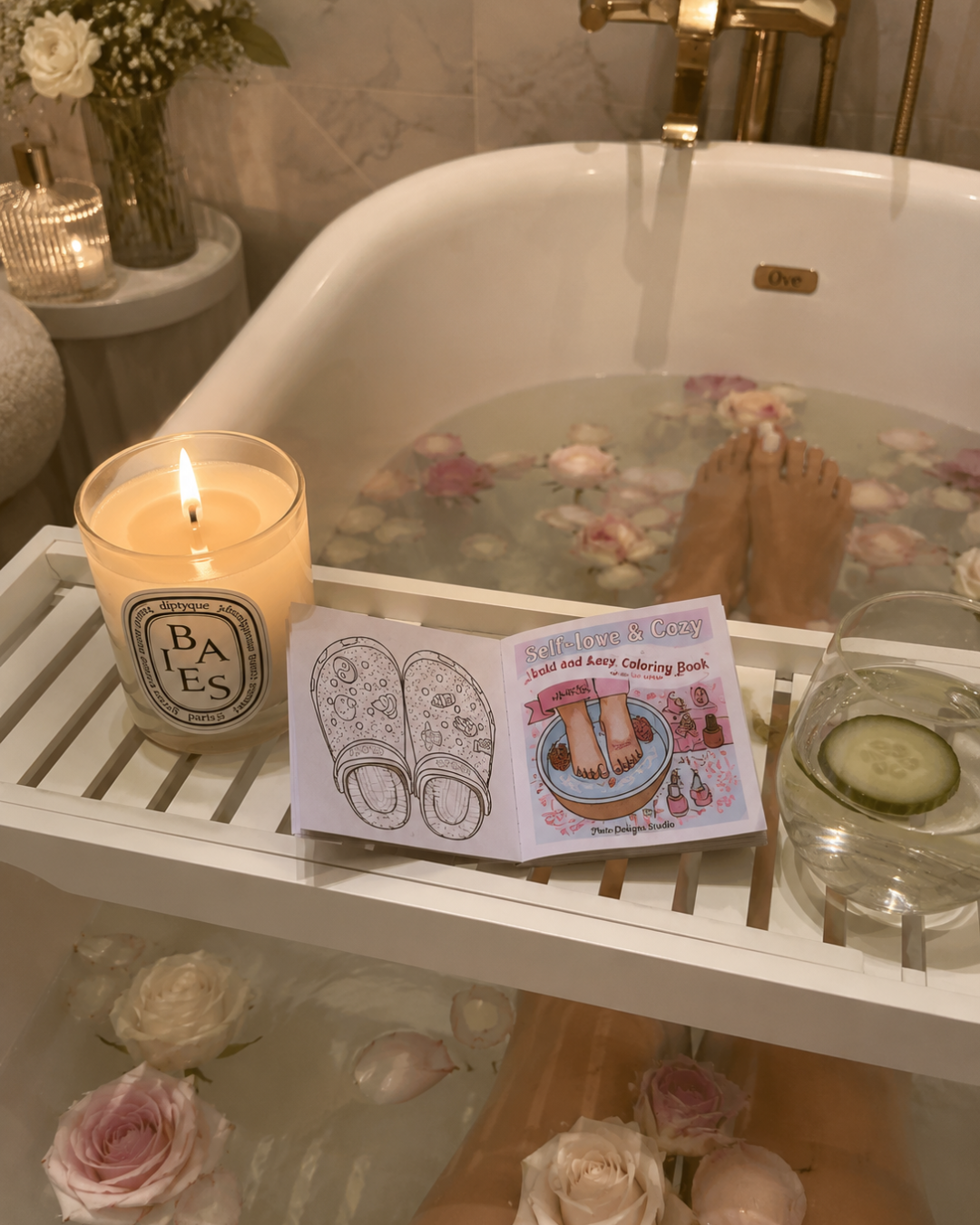 Self-Care Coloring Book | Cute Spa & Relaxation Mini Coloring Book | Bold & Easy 4x4 Coloring Book