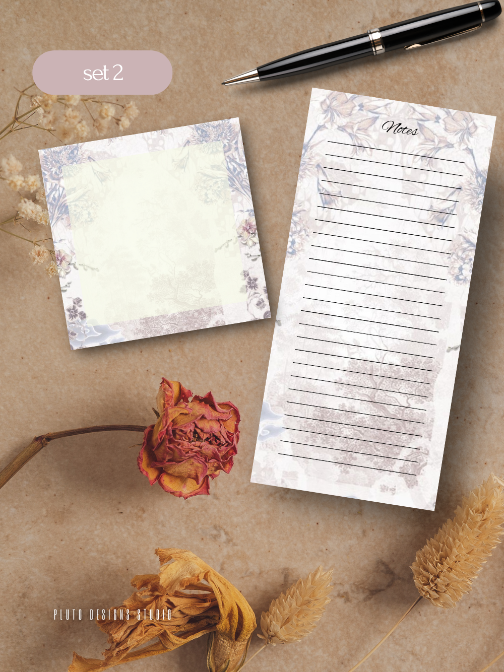 Floral Gardens Notepad set Writing Pad | Memo Pad