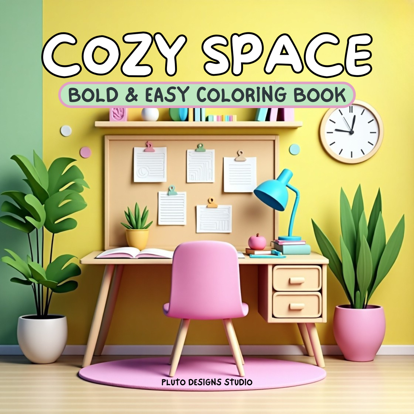 Cozy Space Coloring Book – Bold & Easy Coloring for Relaxation and Creativity for Kids, teens, Grown-ups and Adults
