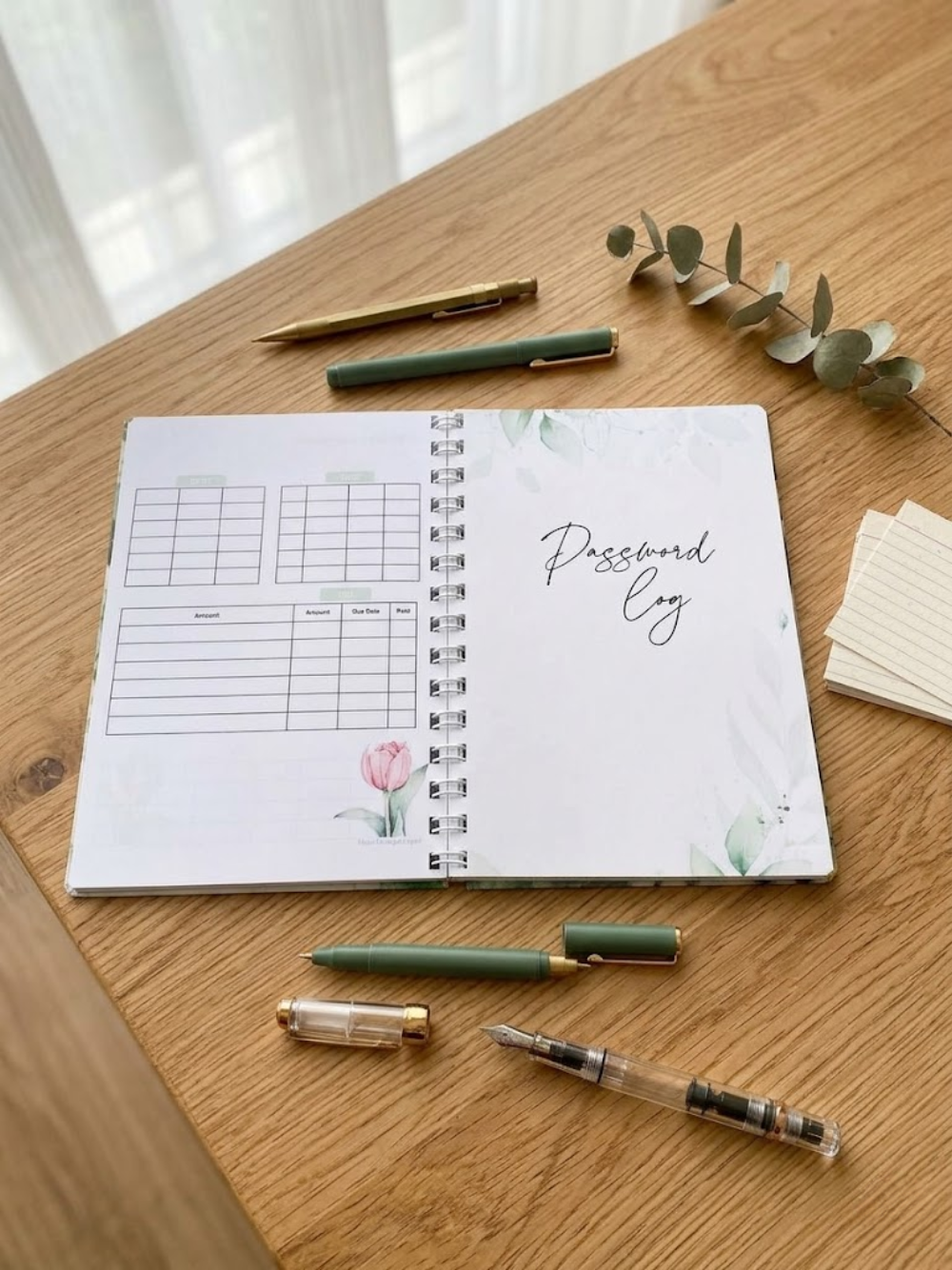 Green Garden Undated A5 Planner | Nature-Inspired Weekly & Monthly Planner by Pluto Designs Studio Papel