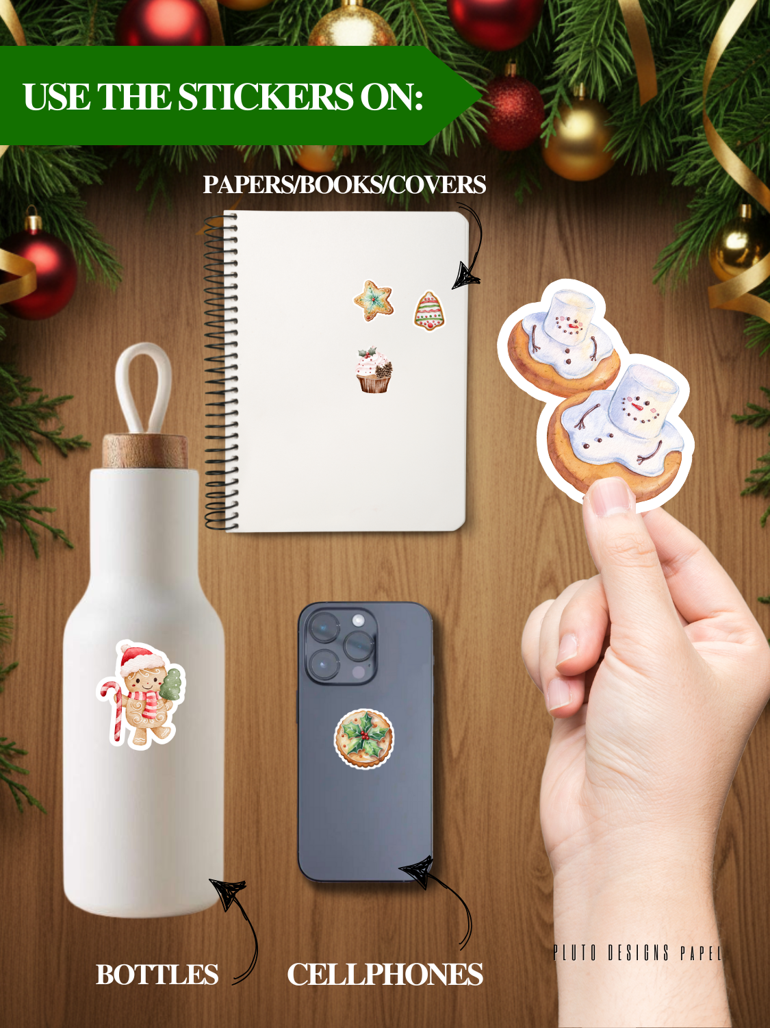 Christmas Holiday Sticker 38-pc Waterproof| Stickers set 4