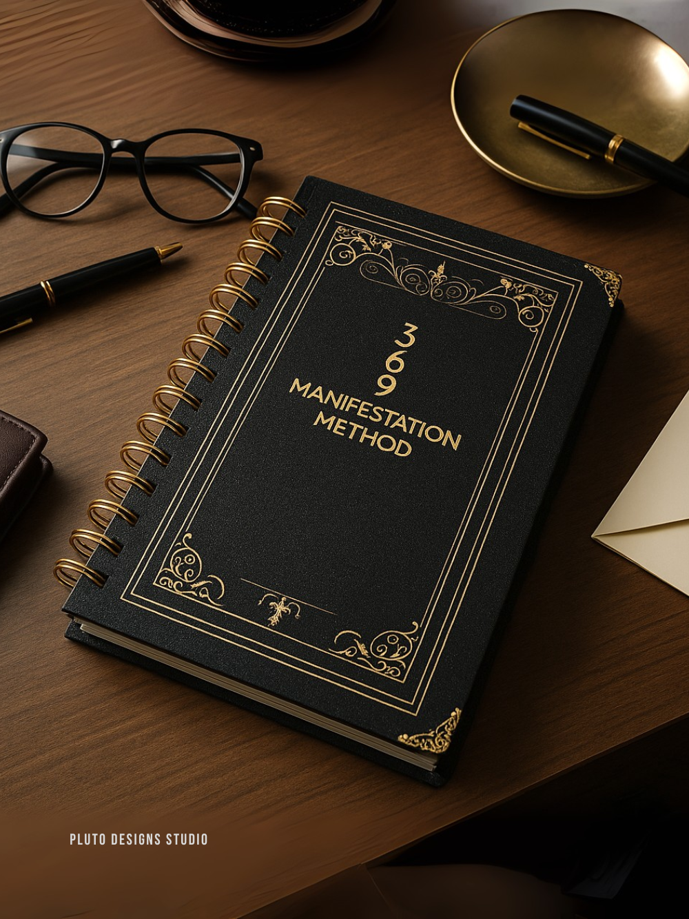 369 Manifestation Method Journal Black Cosmic Theme