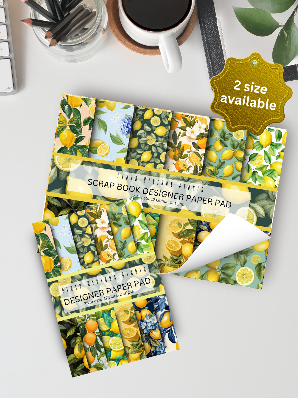 Designer Paper Pad – Lemons & Yellow Theme Scrapbook Paper Set