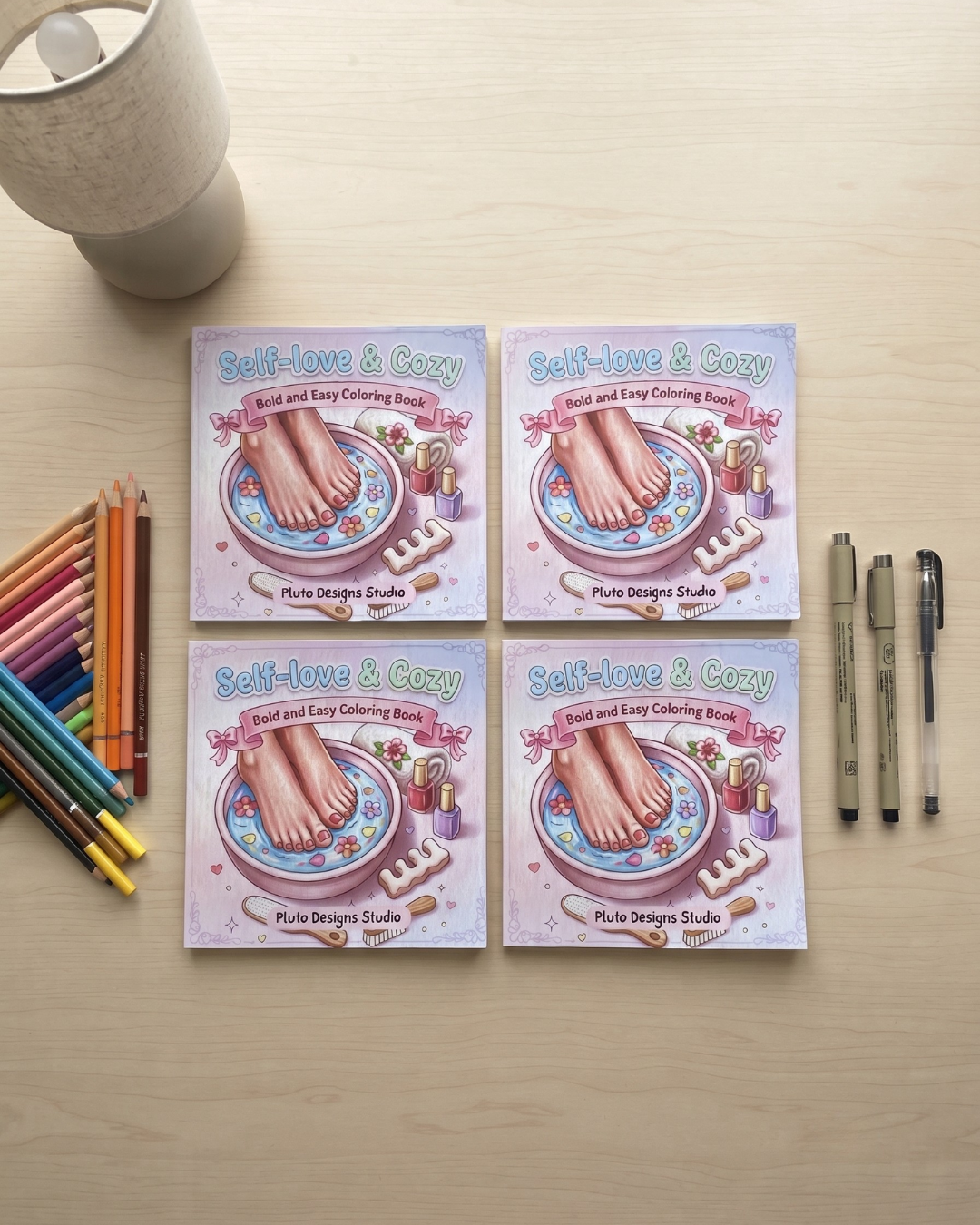 Self-Care Coloring Book | Cute Spa & Relaxation Mini Coloring Book | Bold & Easy 4x4 Coloring Book