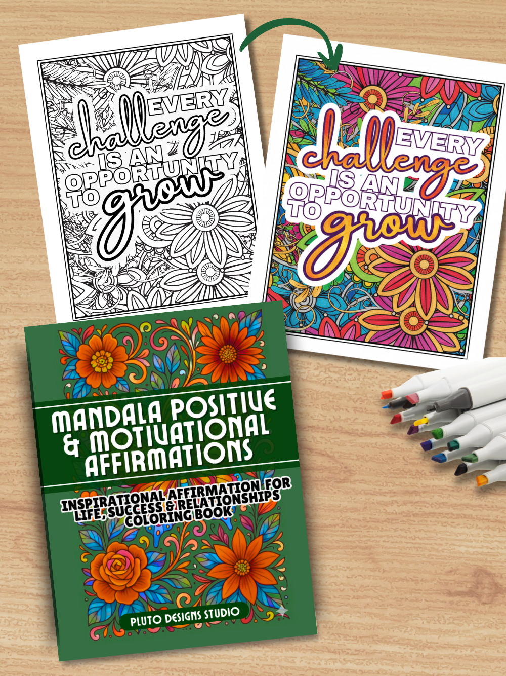 Mandala Positive & Motivational Message for Inspiration Coloring Book for Teens & Adults