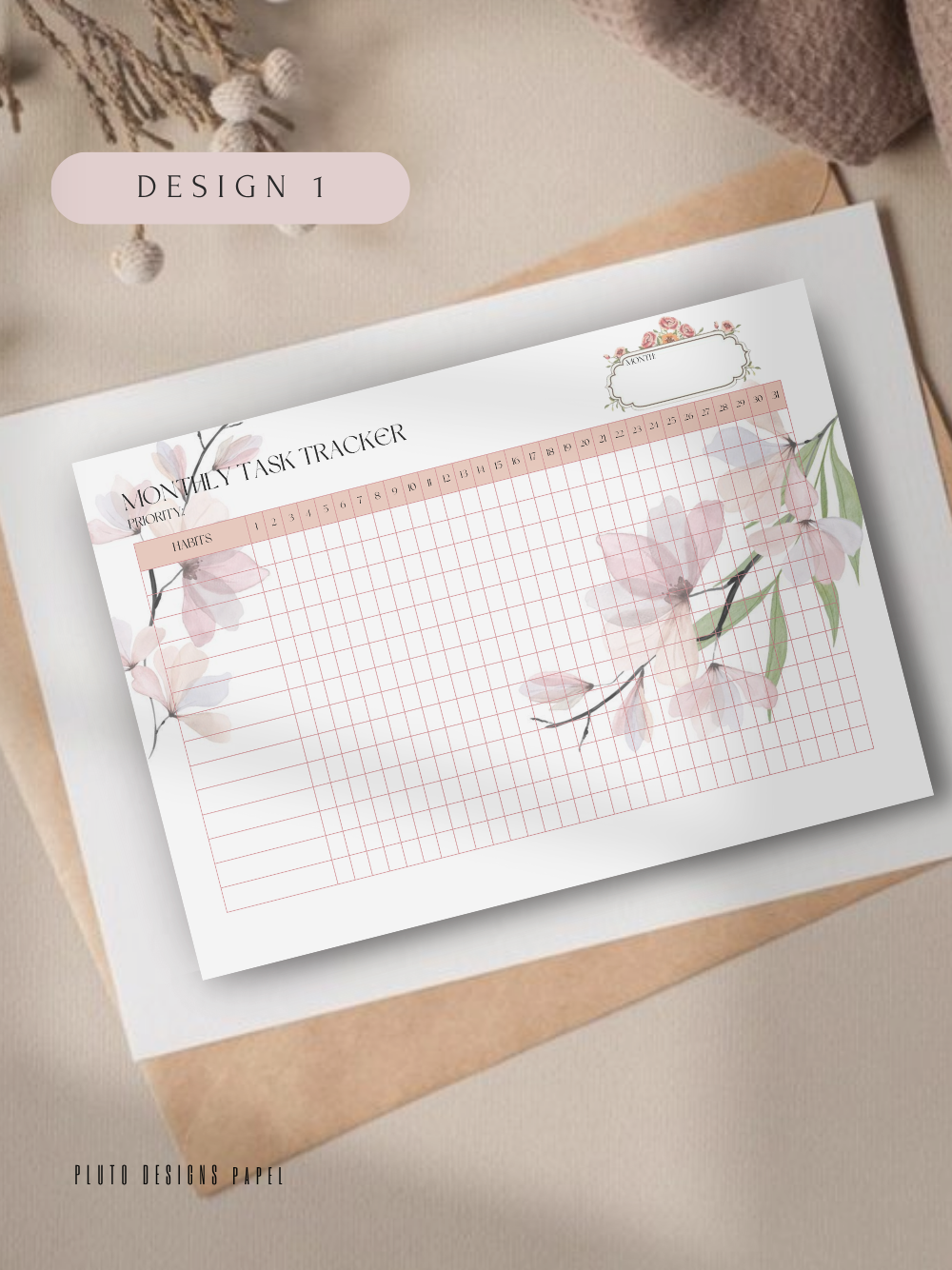 Monthly Habit & Task Tracker – Stay Organized, Stay Inspired Planner