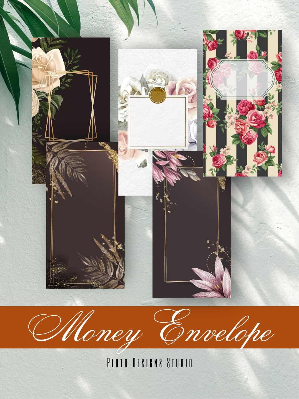 Money Envelope Vintage & Elegant Florals Batch Brown Vintage