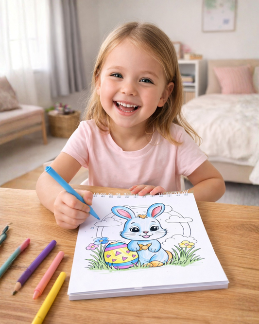 Happy Easter Coloring Book for Kids (Ages 7–12) – Cute Bunny & Easter Egg Coloring Pages | Bold &amp; Easy Designs