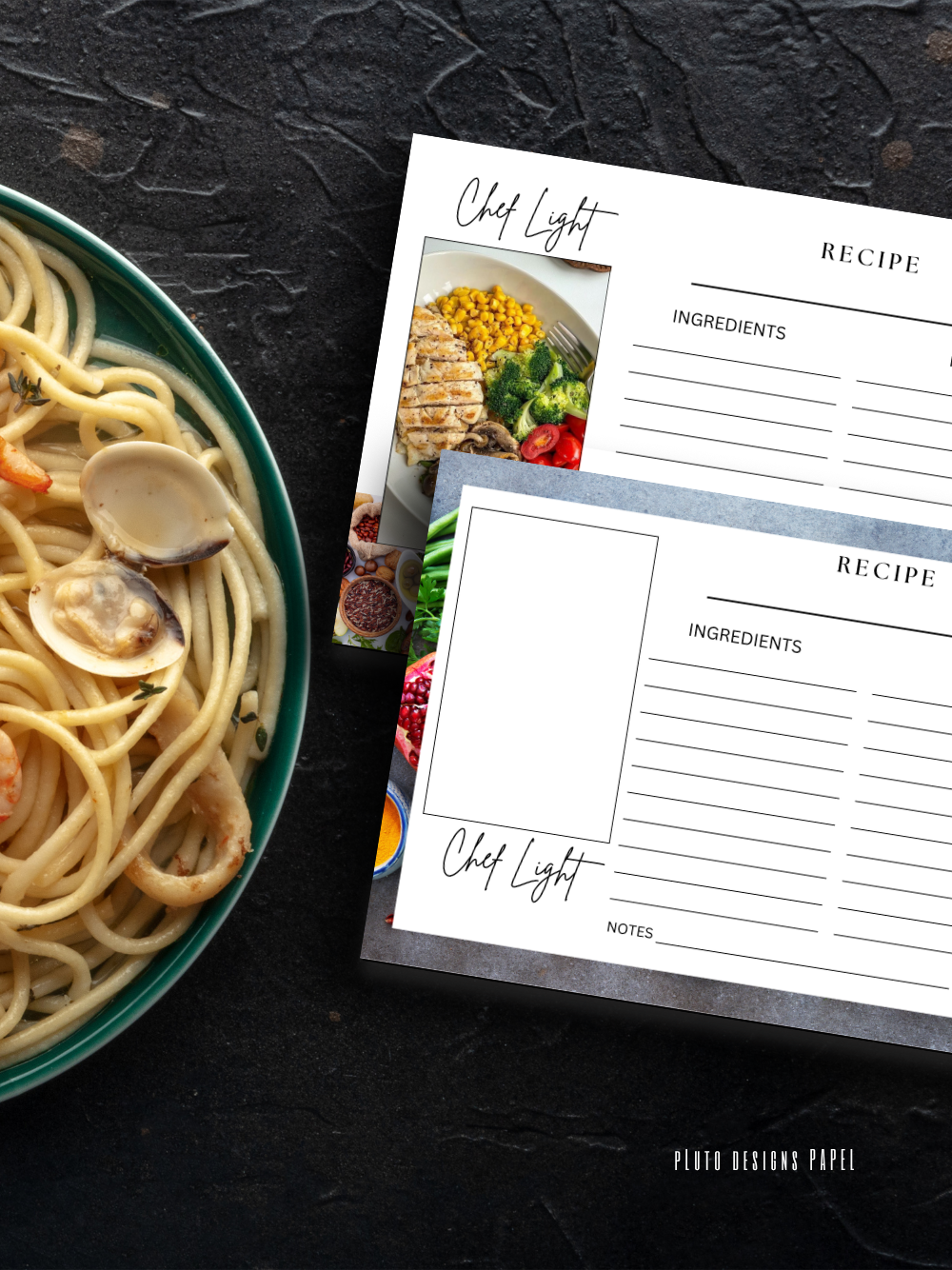 Blank Recipe Cards for Food Kitchen Recipes
