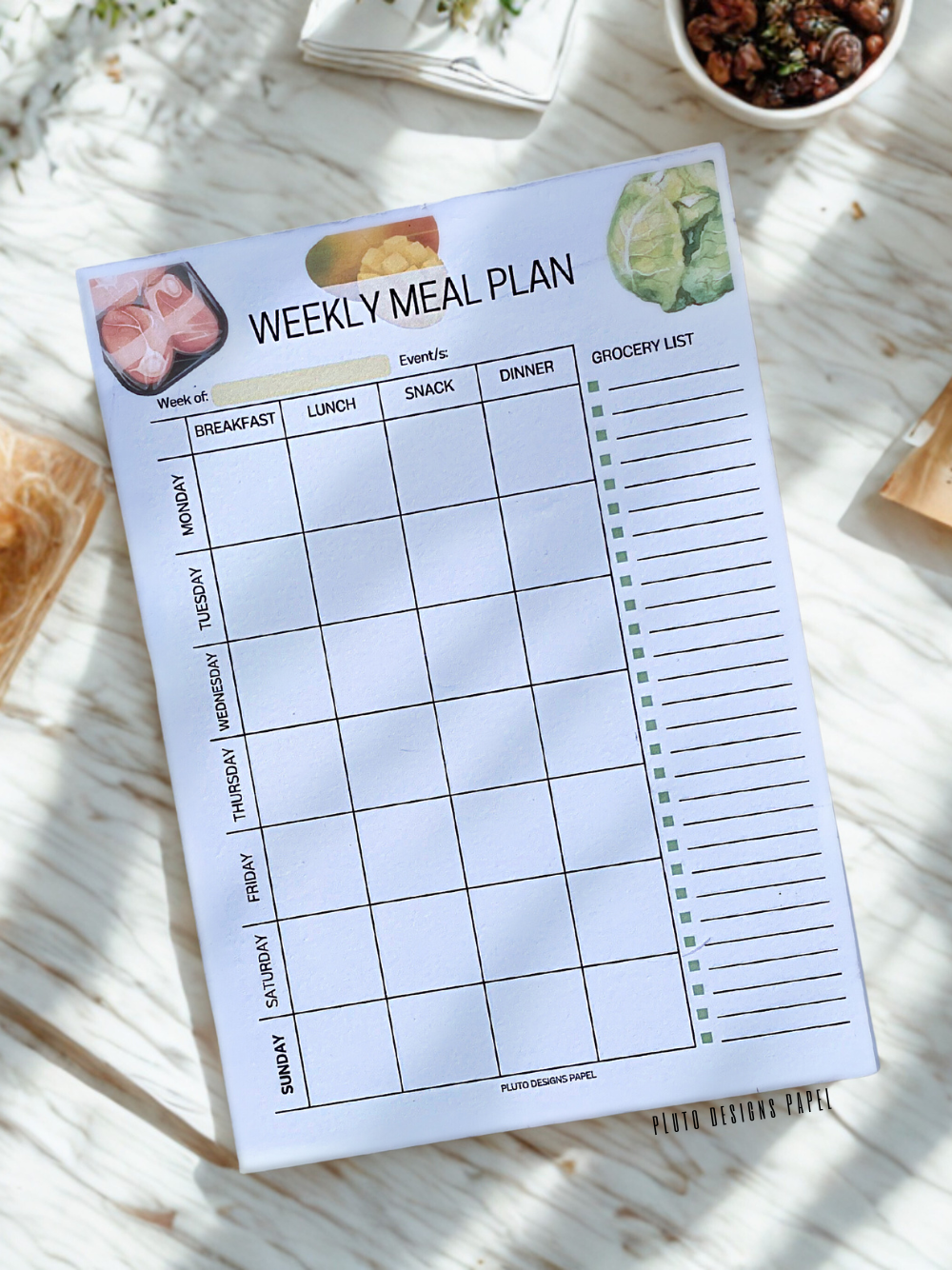 Stick On Wall Weekly Meal Planner