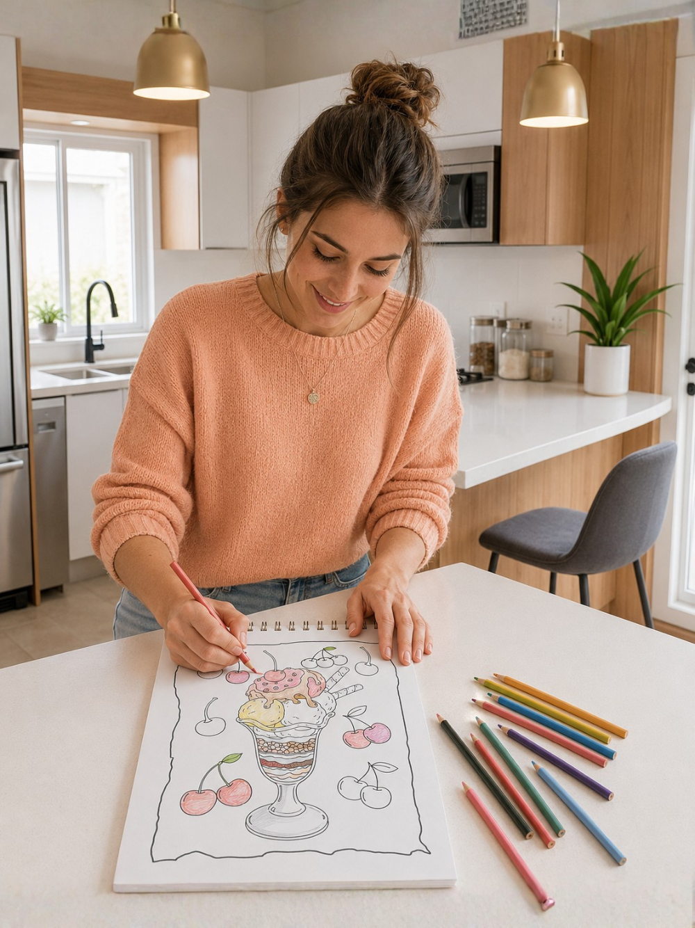 Yummy Food A4 Coloring Book | Bold & Clear Snack Coloring Pages for Kids, Teens, Adults & Seniors by Pluto Designs Studio Papel