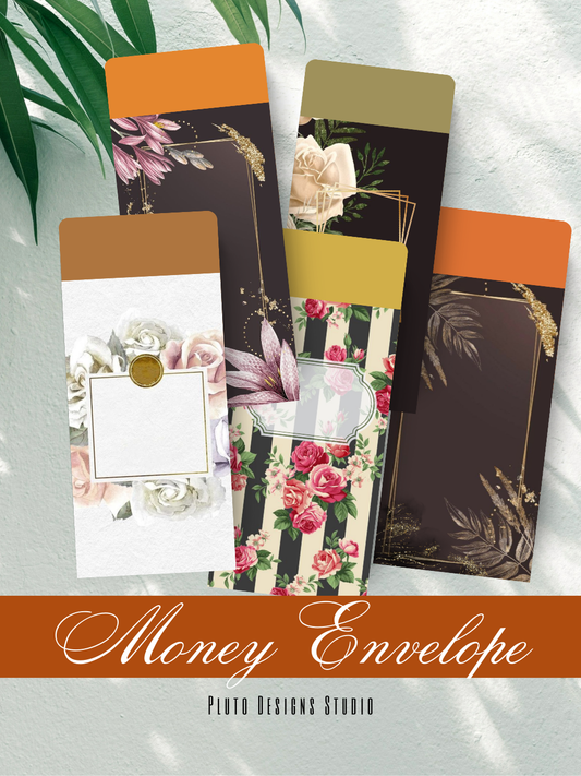 Money Envelope Vintage & Elegant Florals Batch Brown Vintage