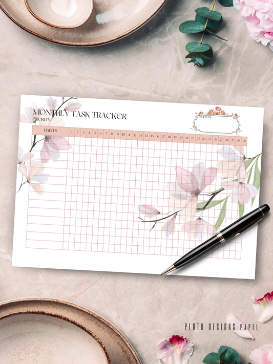 Monthly Habit & Task Tracker – Stay Organized, Stay Inspired Planner