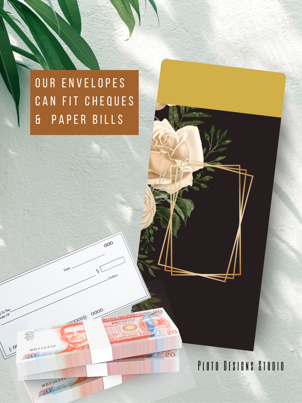 Money Envelope Vintage & Elegant Florals Batch Brown Vintage