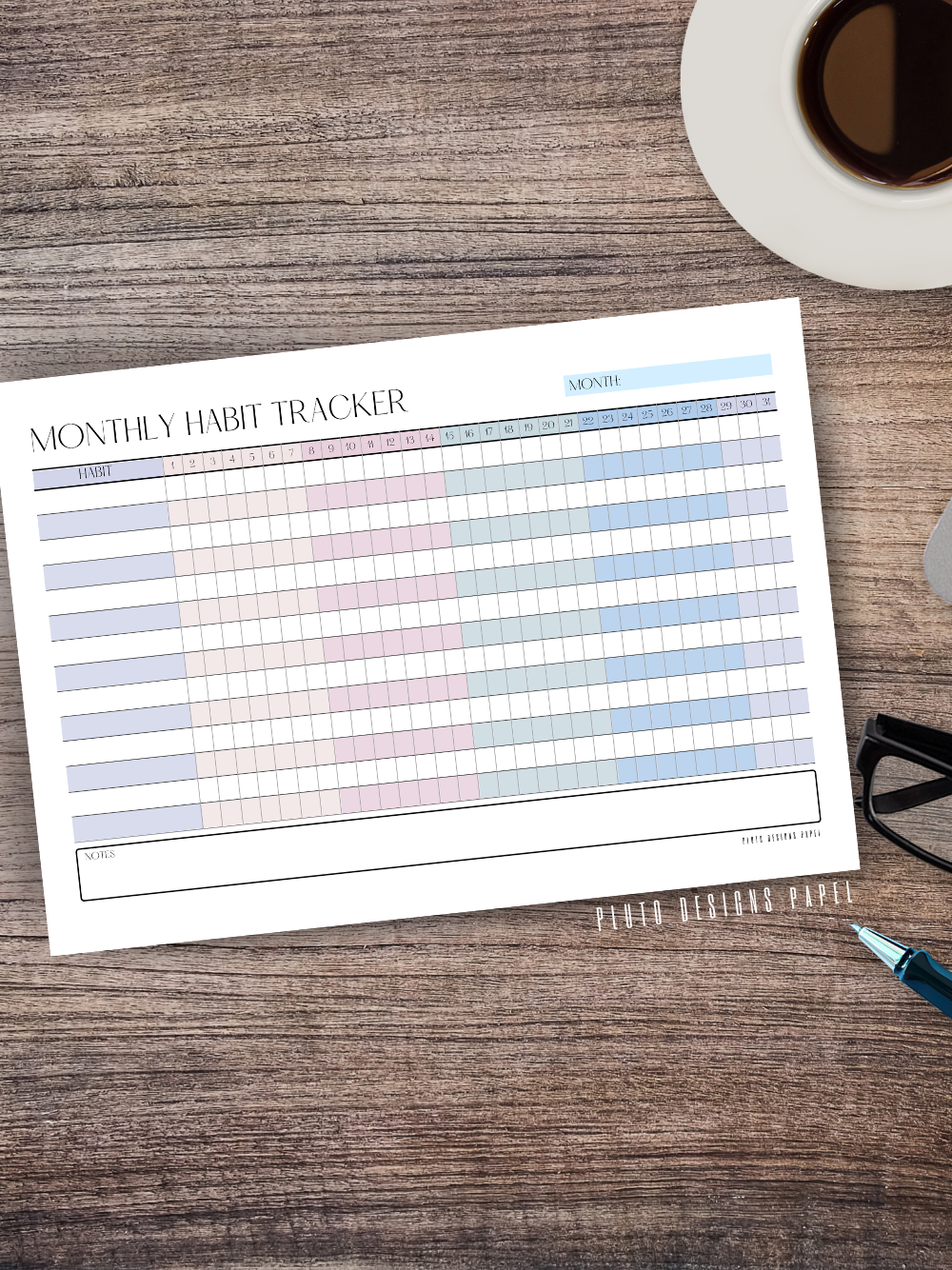 Monthly Habit & Task Tracker – Stay Organized, Stay Inspired Planner