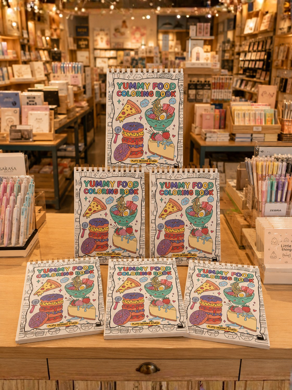 Yummy Food A4 Coloring Book | Bold & Clear Snack Coloring Pages for Kids, Teens, Adults & Seniors by Pluto Designs Studio Papel
