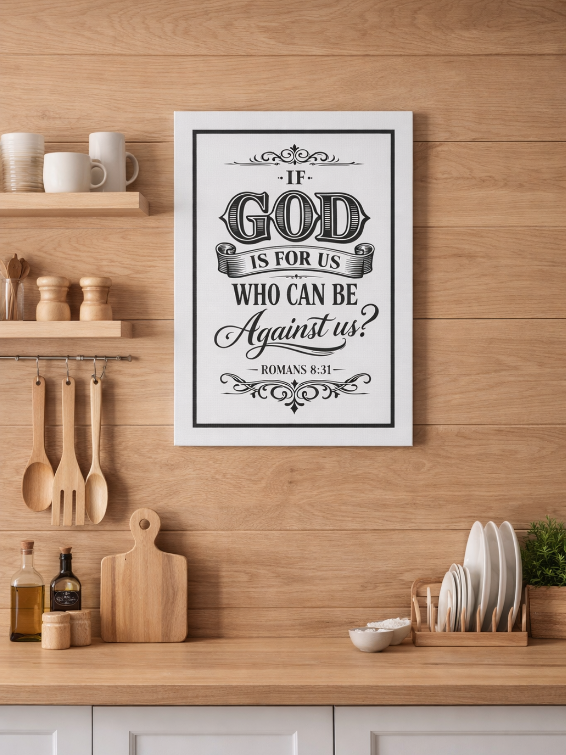 Canvas Wall Art — "If God Is For Us Who Can Be Against Us?" (Romans 8:31)