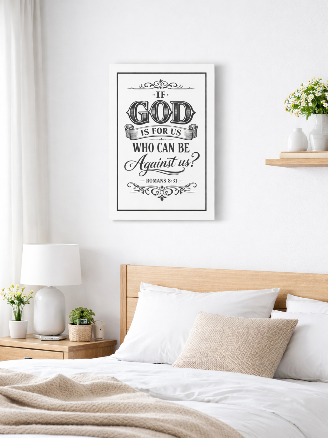 Canvas Wall Art — "If God Is For Us Who Can Be Against Us?" (Romans 8:31)