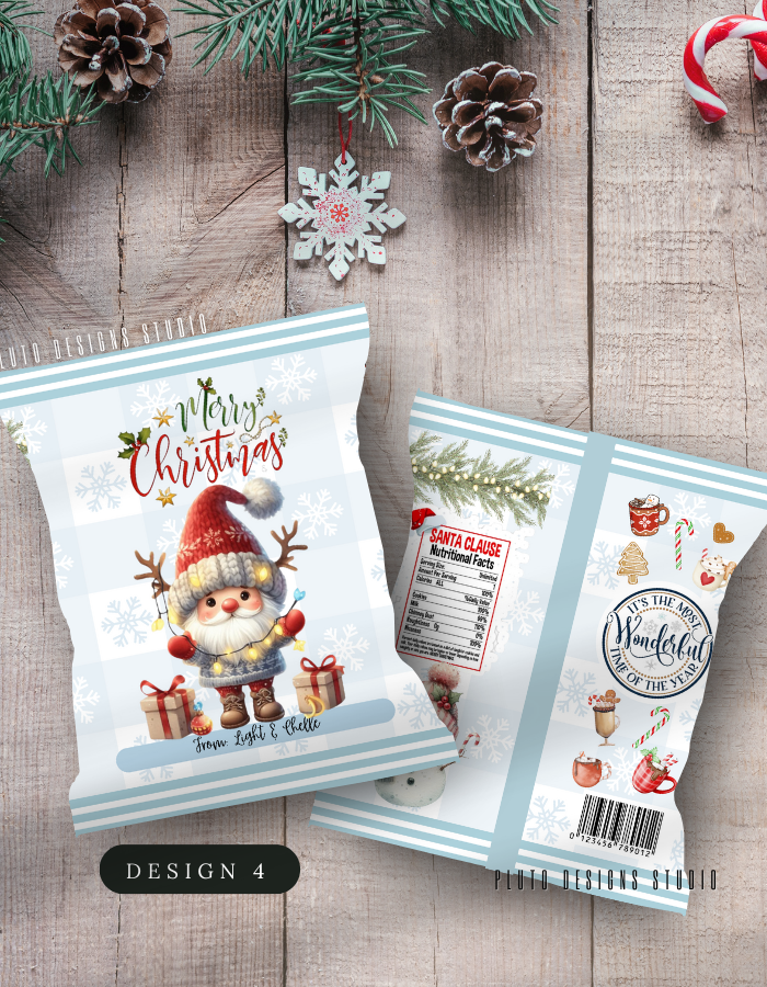 Christmas-Themed Chip Bags for Holiday Season B1