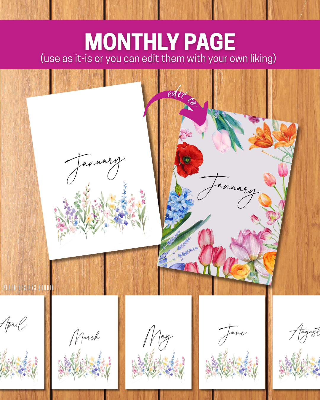 2026 Comprehensive Floral Planner – Fully Editable Canva Template (Canva Template)