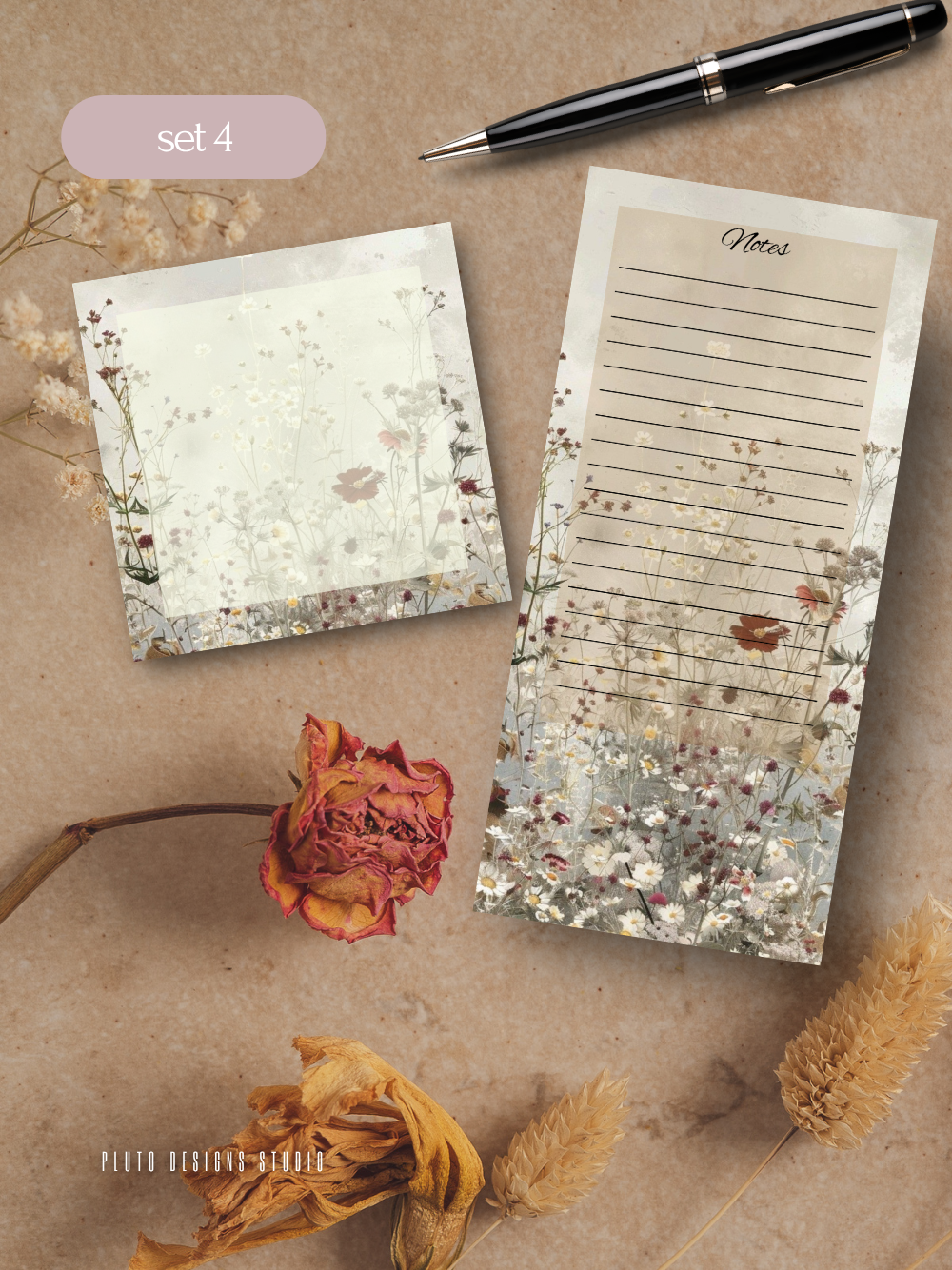 Floral Gardens Notepad set Writing Pad | Memo Pad