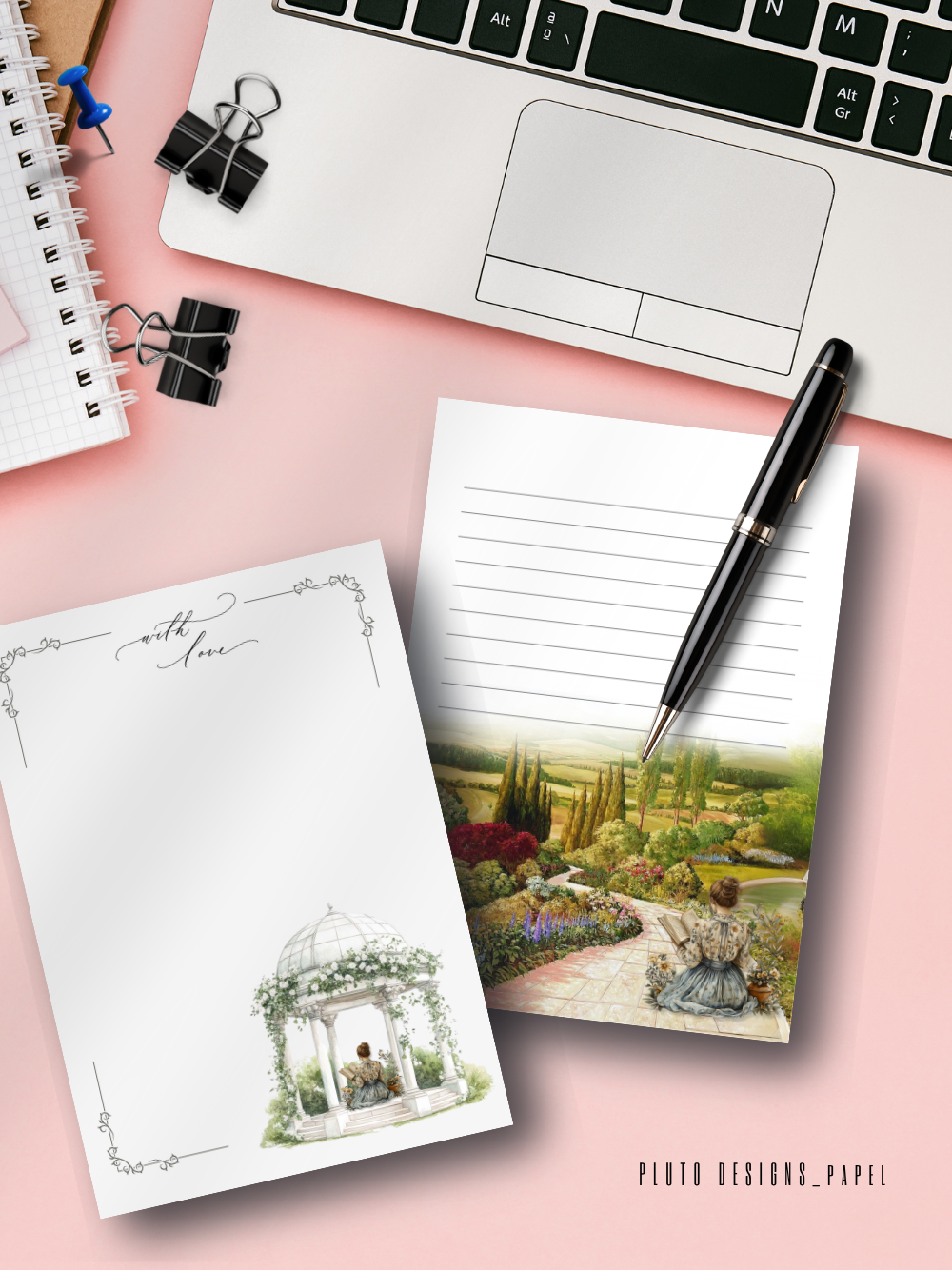 Vintage Weekly Planner & Notepad Set – Collectible Stationery