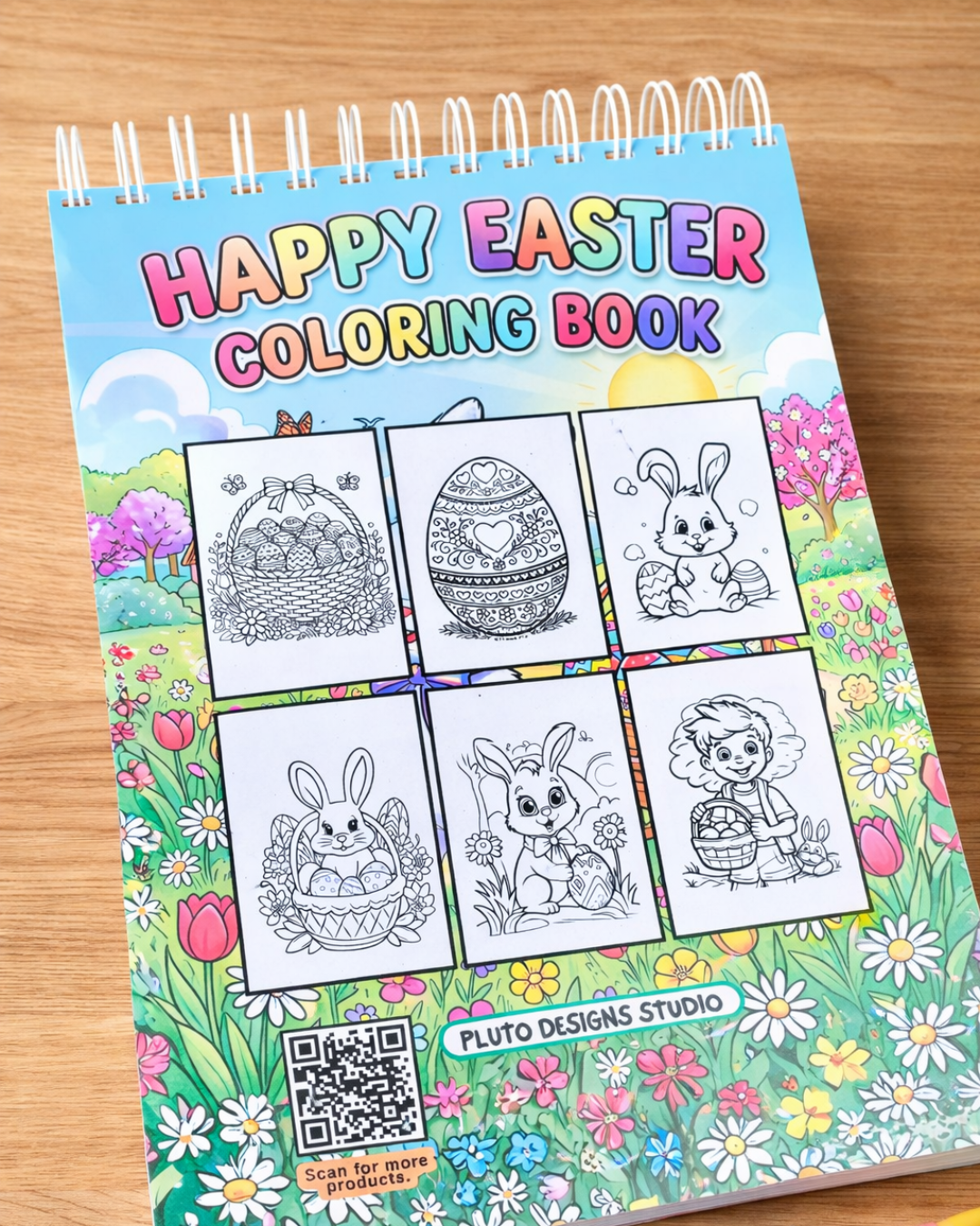 Happy Easter Coloring Book for Kids (Ages 7–12) – Cute Bunny & Easter Egg Coloring Pages | Bold &amp; Easy Designs