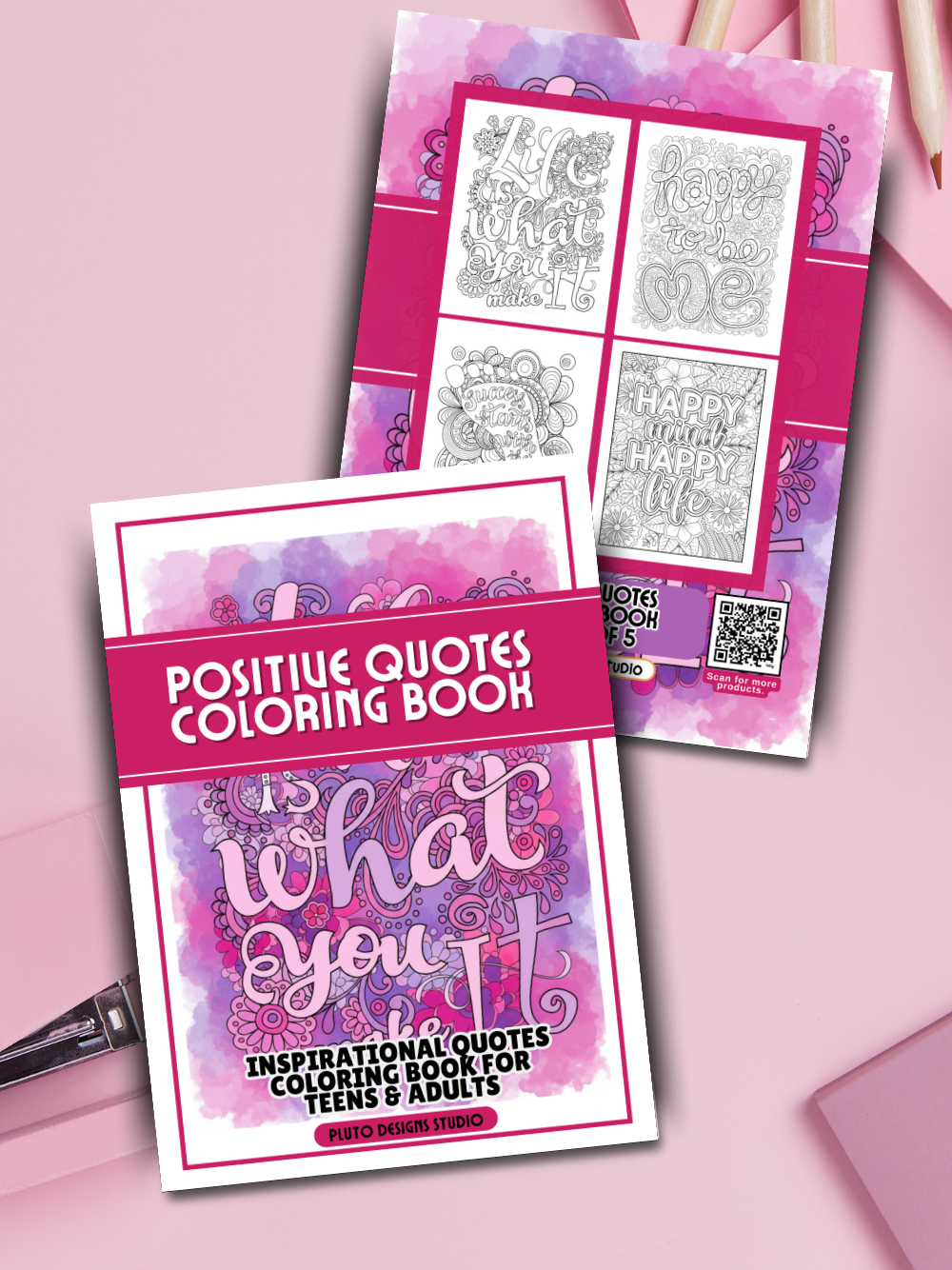 Positive Quotes Coloring Book for Teens & Grown-ups Inspirational Motivational Messages Series2