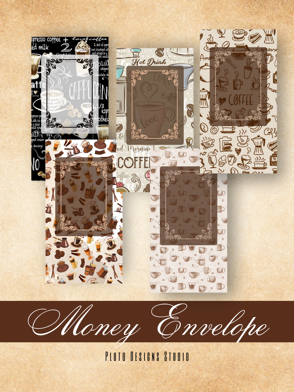 Money Envelope Vintage Coffee Lover Stationery Cafe Collection