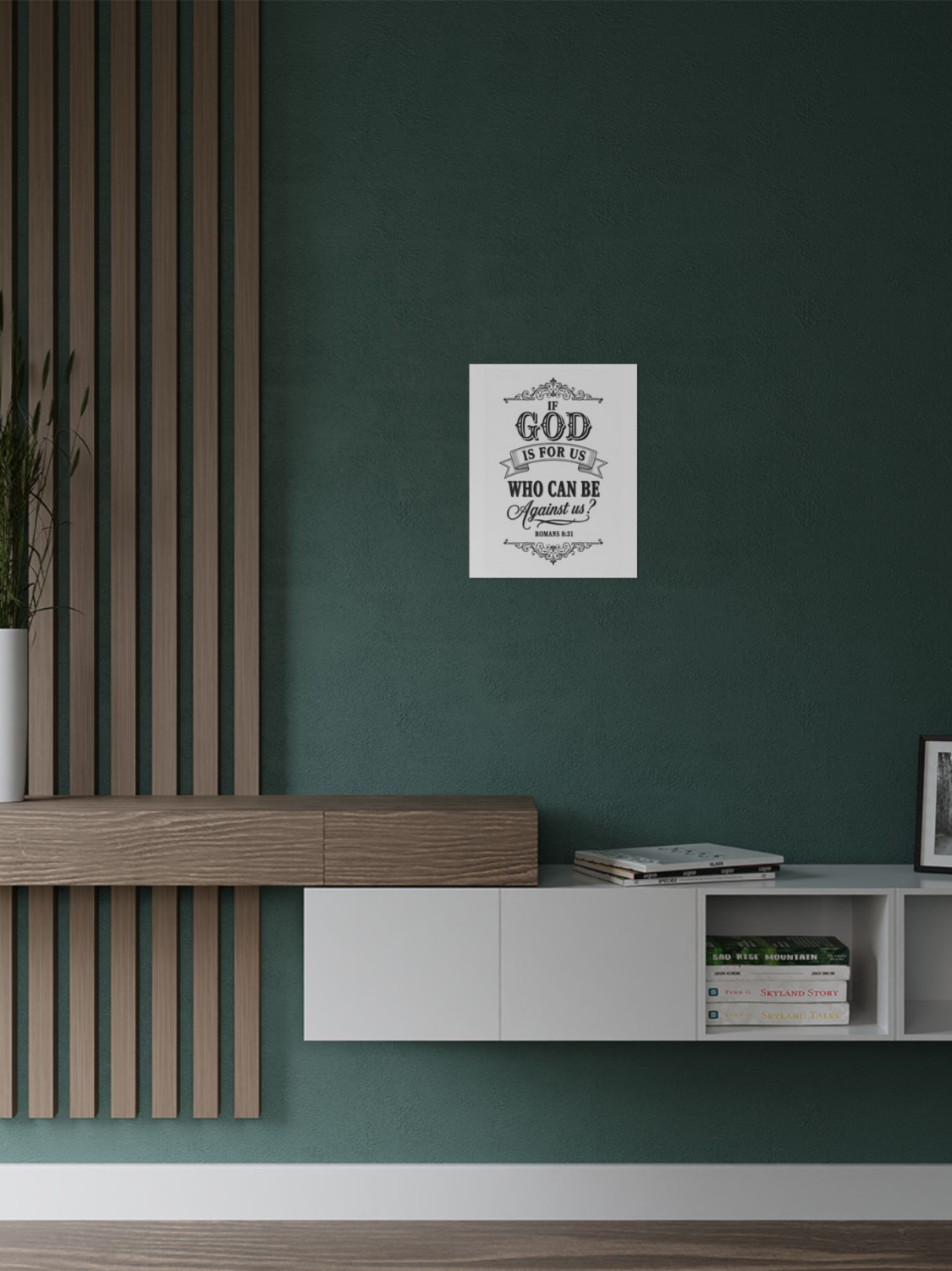 Romans 8:31 'If God Is For Us Who Can Be Against Us?' Satin Poster