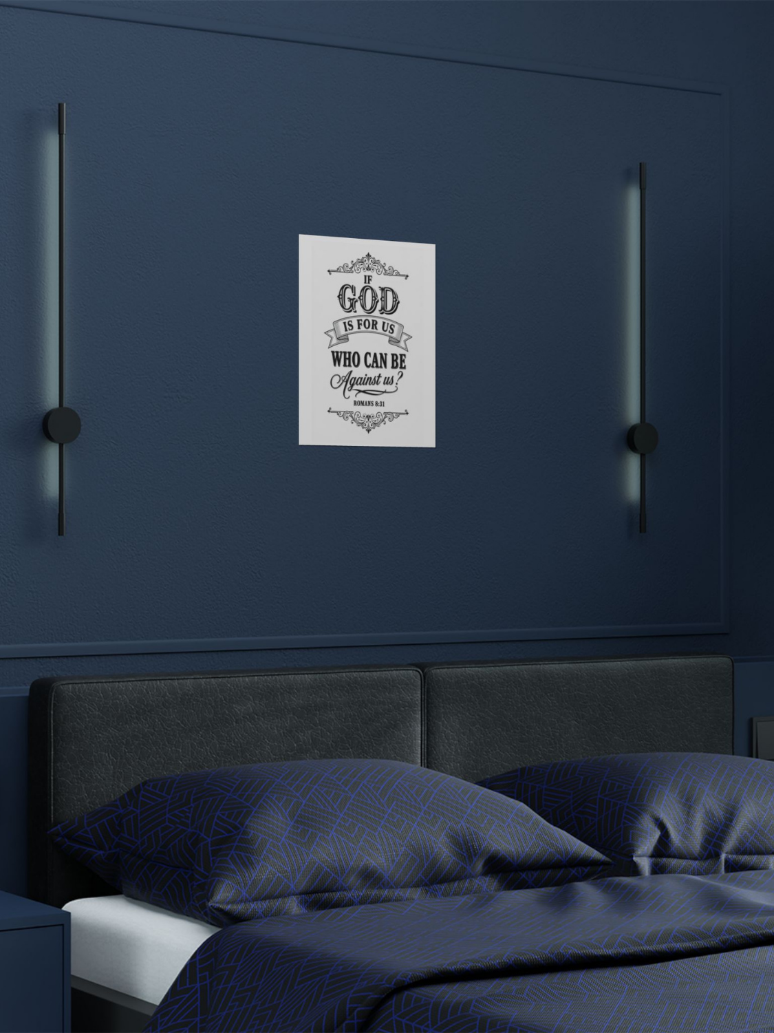 Romans 8:31 'If God Is For Us Who Can Be Against Us?' Satin Poster