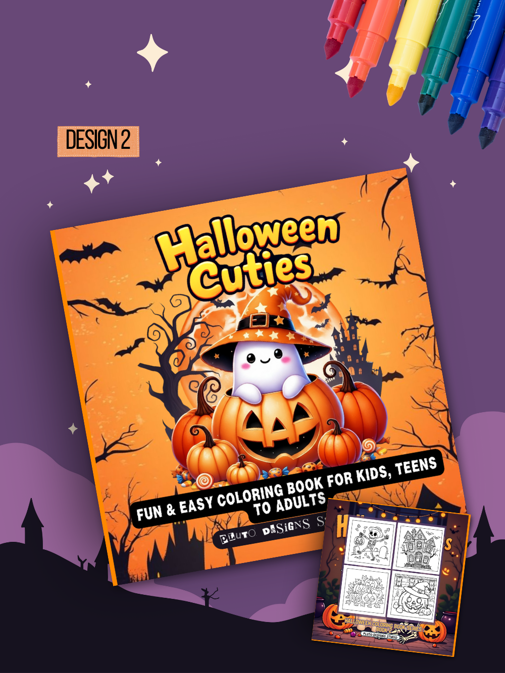 Halloween Coloring Book Series for Kids Teens and Adults |Simple, Cute Spooky Illustrations