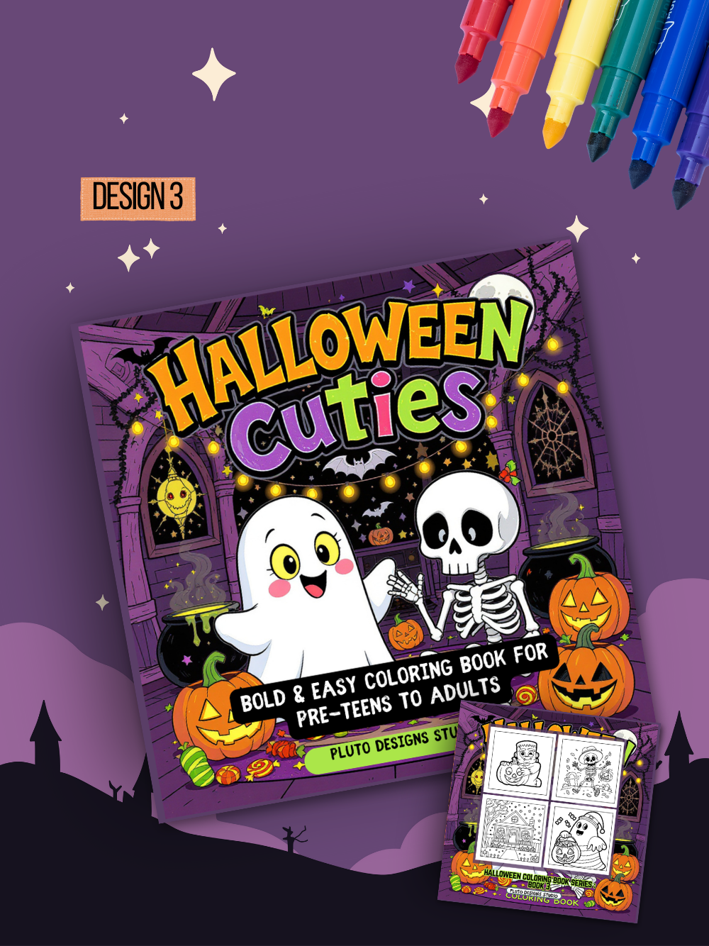 Halloween Coloring Book Series for Kids Teens and Adults |Simple, Cute Spooky Illustrations