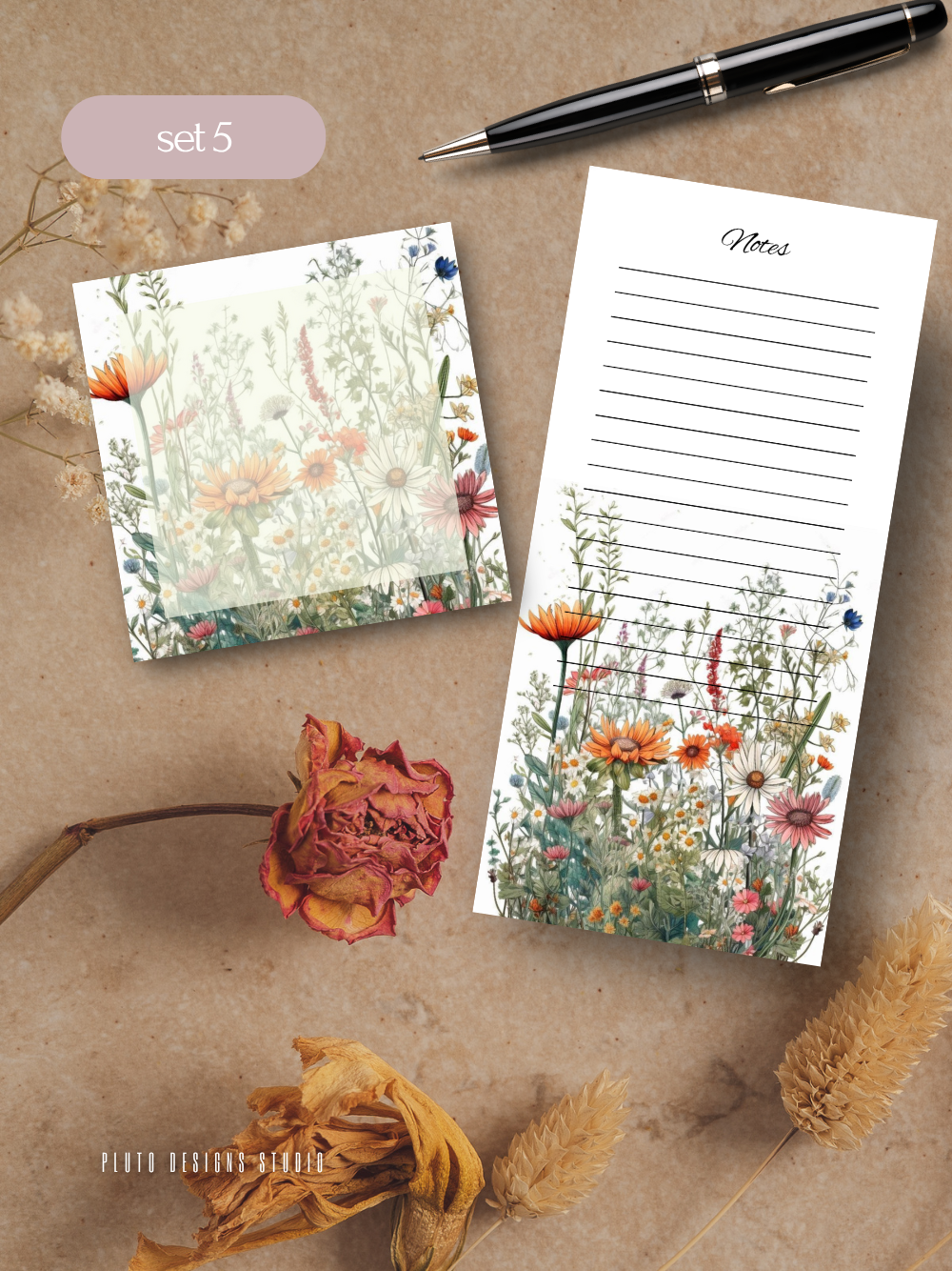 Floral Gardens Notepad set Writing Pad | Memo Pad