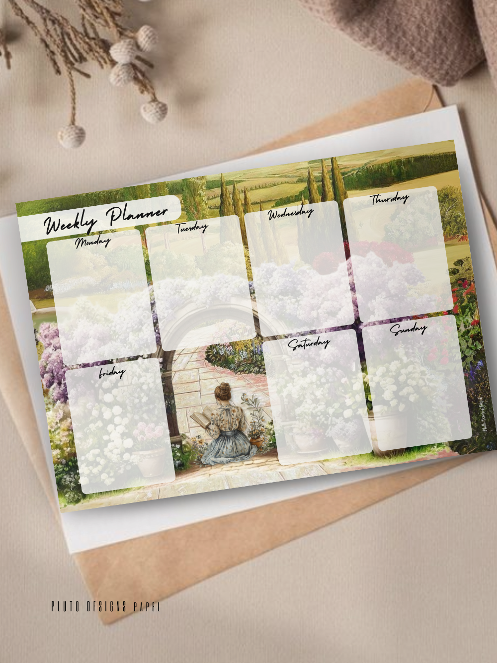 Vintage Weekly Planner & Notepad Set – Collectible Stationery