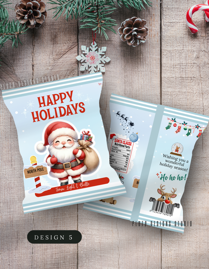 Christmas-Themed Chip Bags for Holiday Season B1