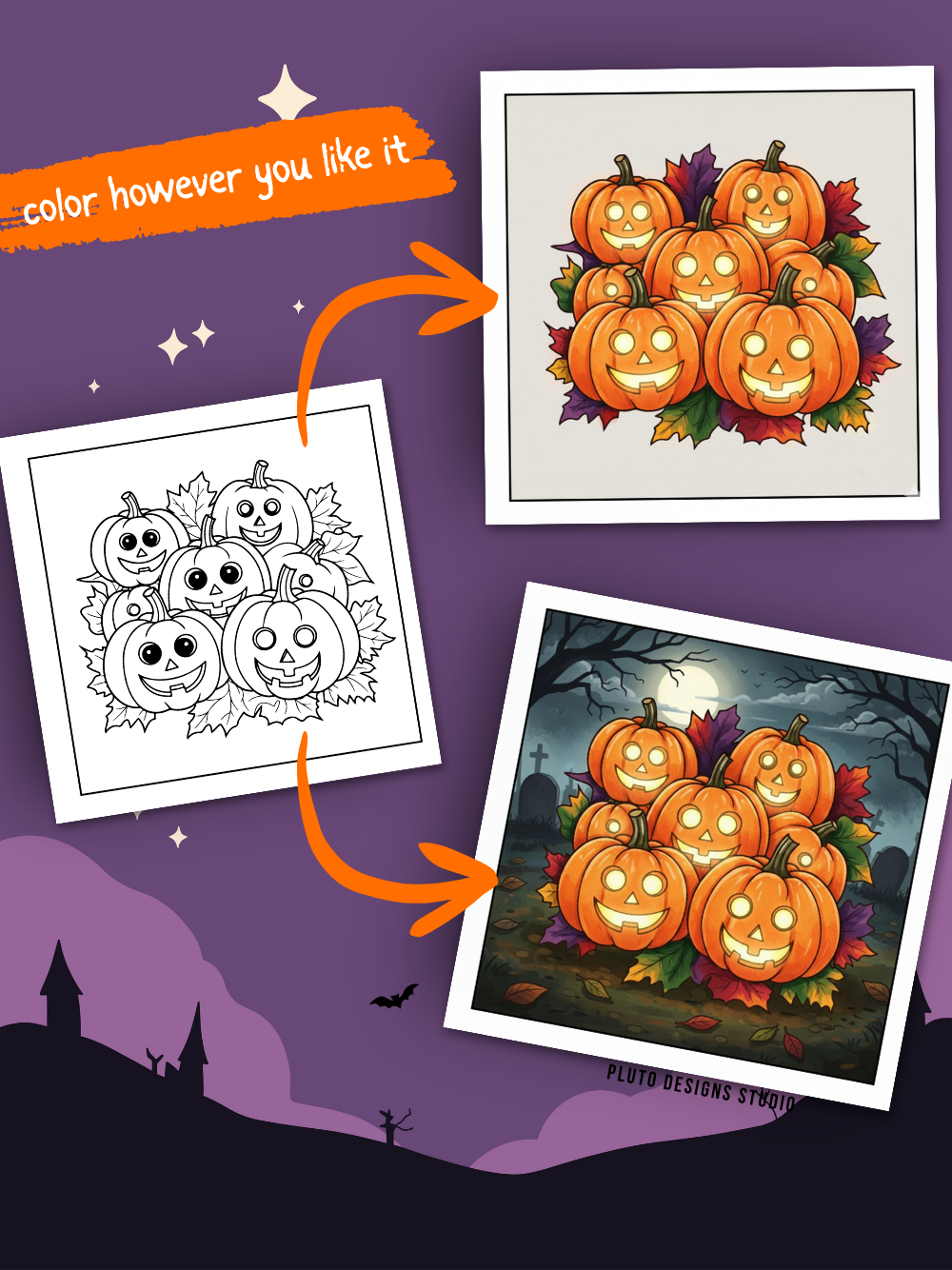Halloween Coloring Book Series for Kids Teens and Adults |Simple, Cute Spooky Illustrations