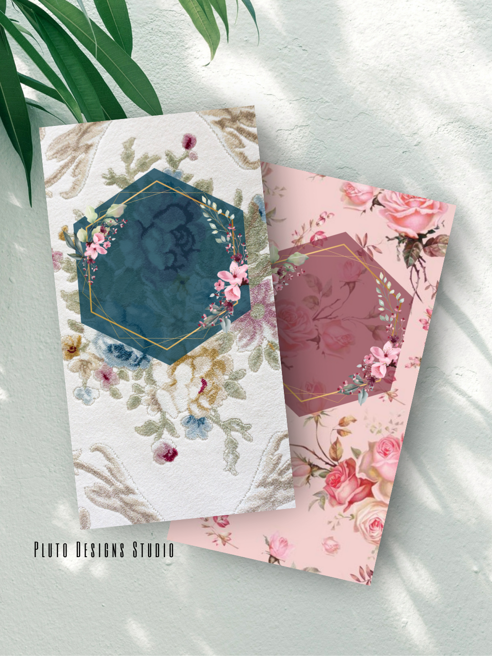 Money Envelope Floral Garden Theme in Dainty Pink and Teal