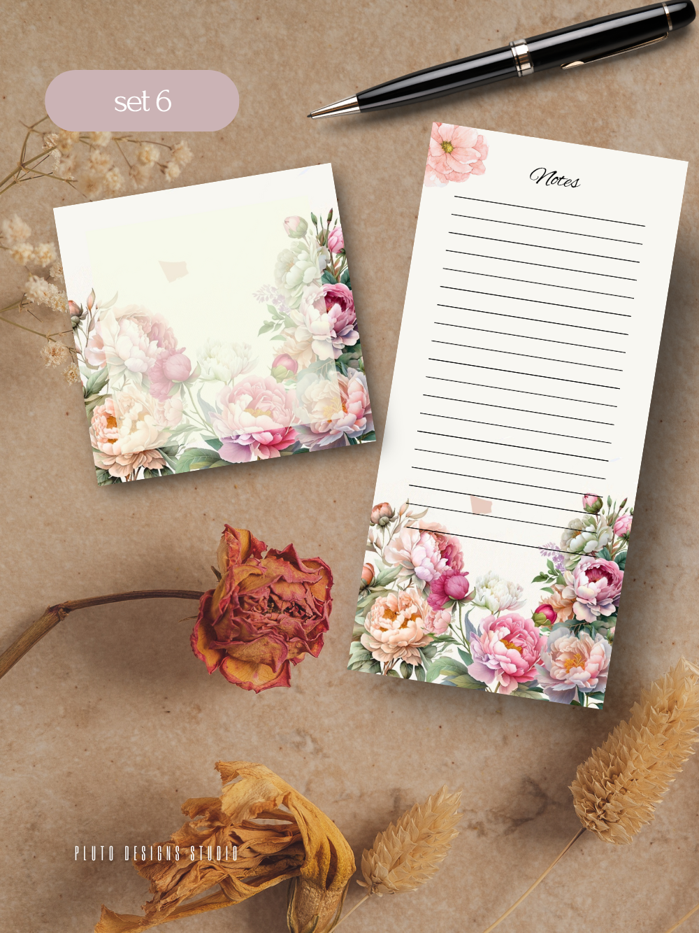 Floral Gardens Notepad set Writing Pad | Memo Pad