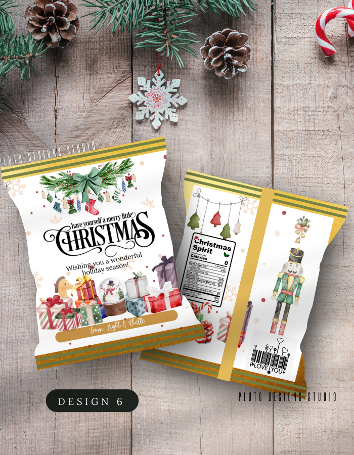 Christmas-Themed Chip Bags for Holiday Season B1