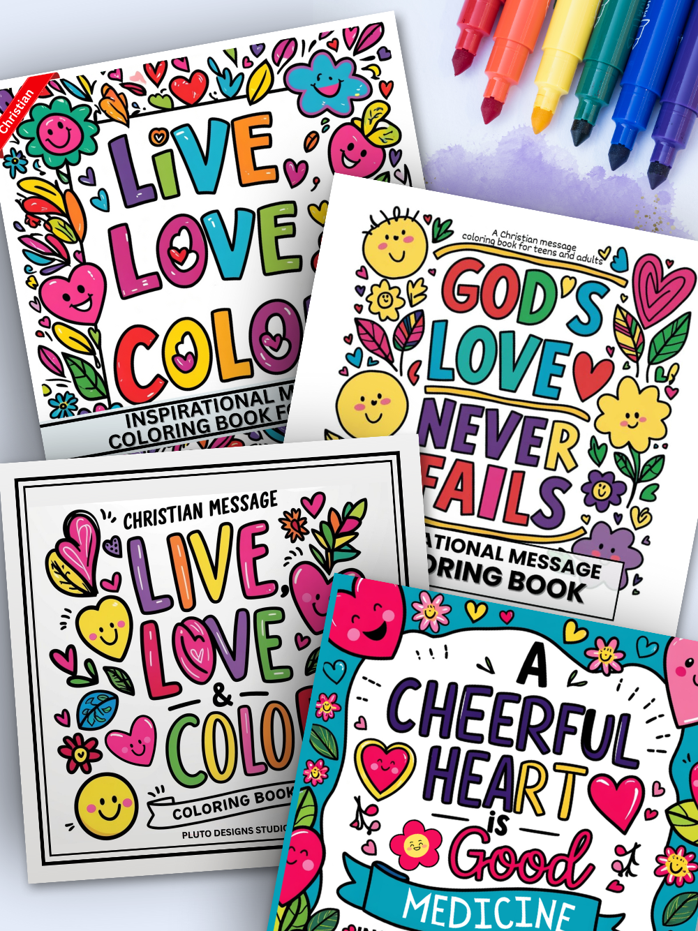 50 Inspirational Coloring Book for Adults: Christian Message Patterns to Color - Bold & Easy Positive Christians Affirmations for Adults Men Women & Teens
