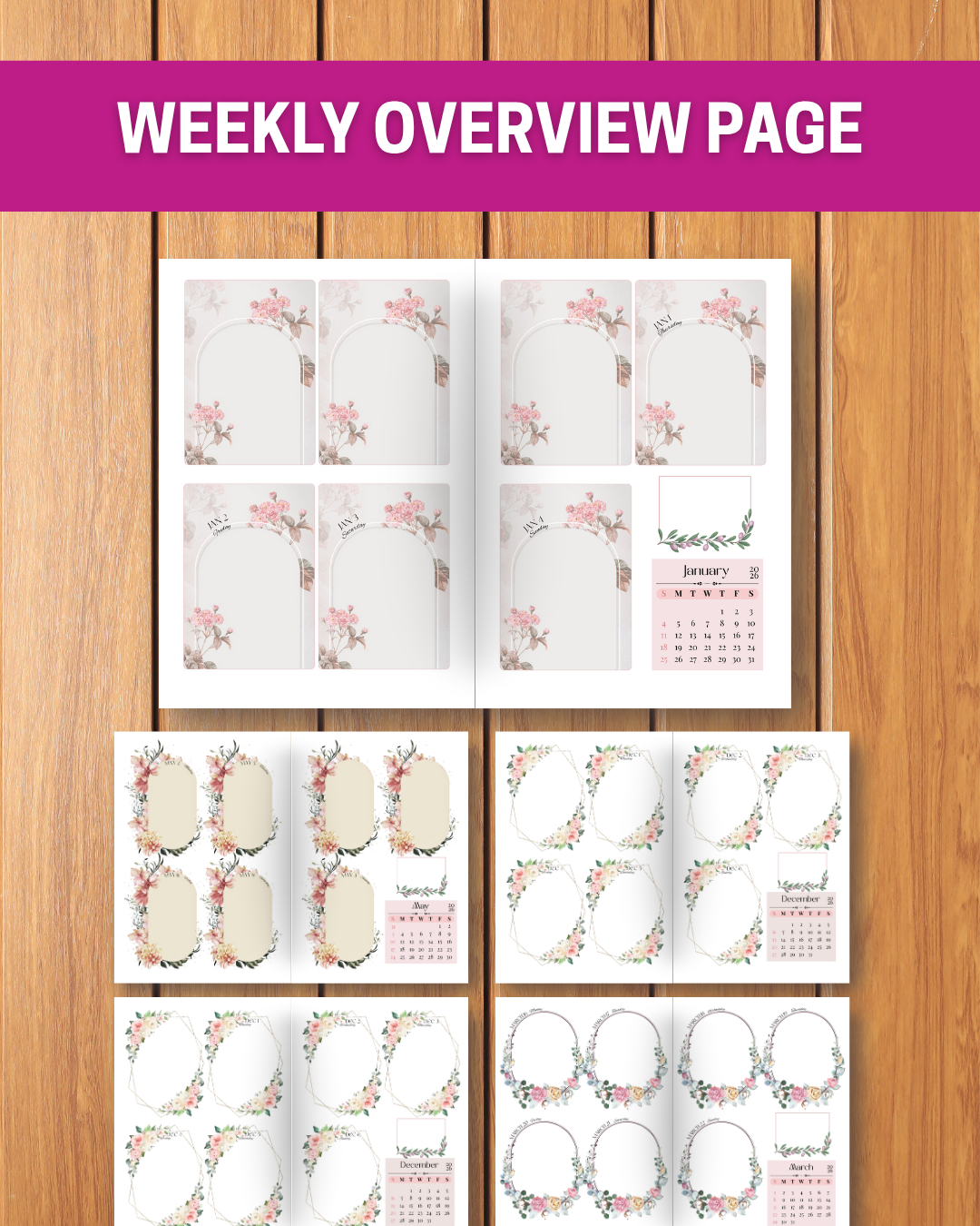 2026 Comprehensive Floral Planner – Fully Editable Canva Template (Canva Template)