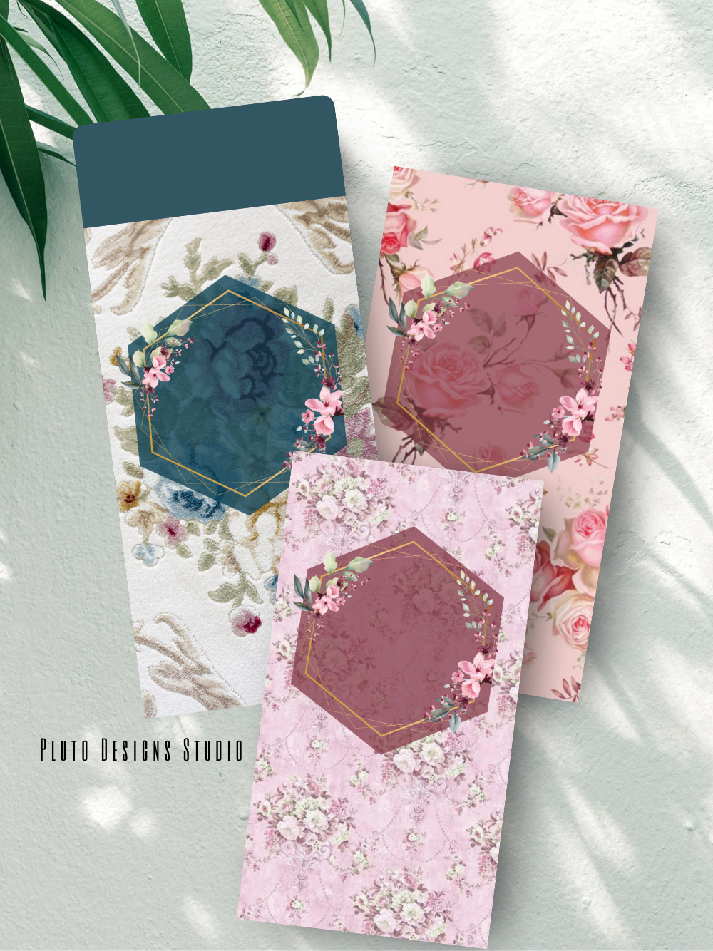 Money Envelope Floral Garden Theme in Dainty Pink and Teal