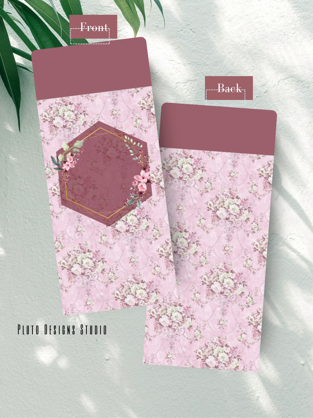Money Envelope Floral Garden Theme in Dainty Pink and Teal